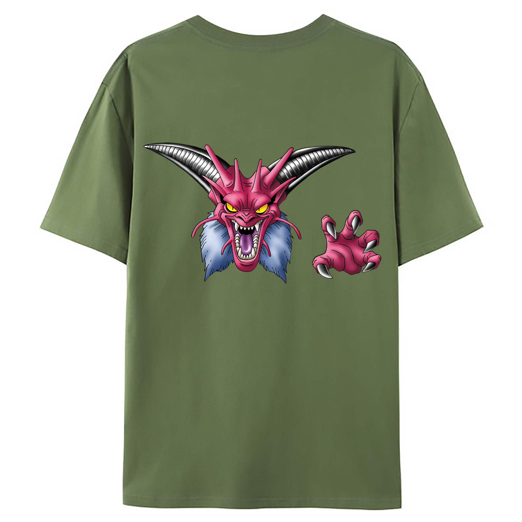 （画像用） ドラゴンクエスト Doragon Kuesuto Dragon Quest 綿100％ メンズ半袖Tシャツ（バックプリント） 通気性